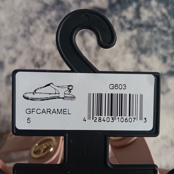 Guess Caramel T-Strap Sandal In Light Pink Size 5 - Picture 5 of 6